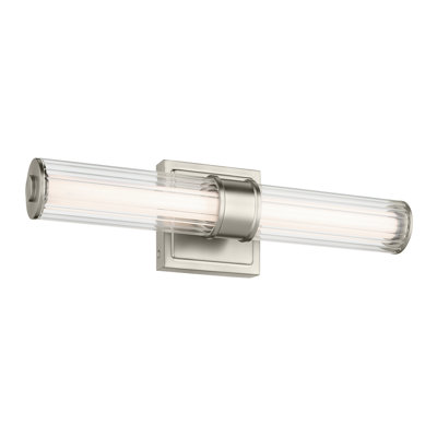 18.5" Linear Bath Bar Small LED with Clear Fluted Glass