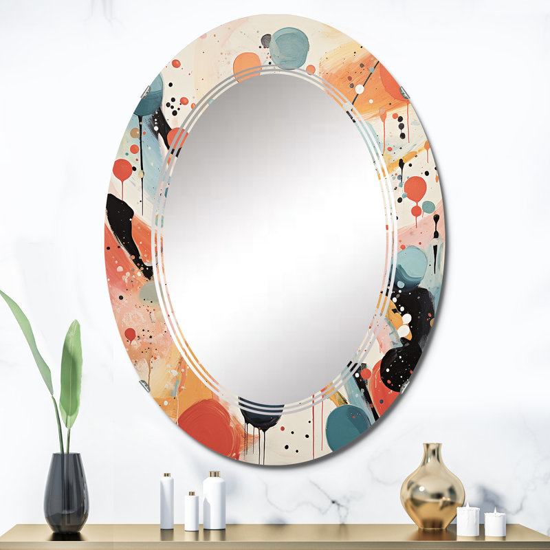 Freidrick - Miroir mural Mid-Century ovale, 36 po x 24 po