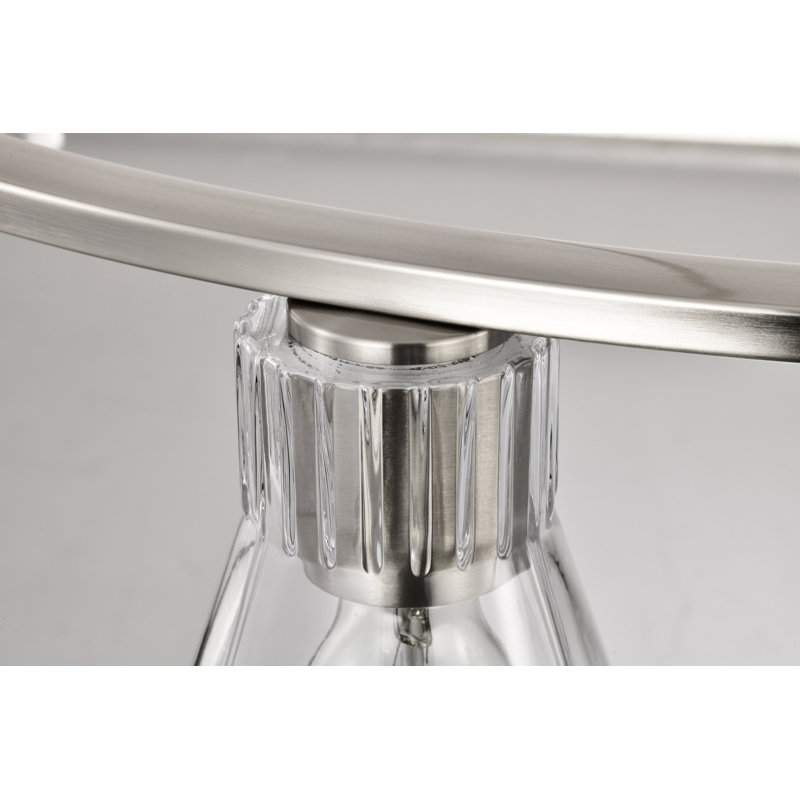 Gianna -  Chandelier - Finish - Clear Glass, Brushed Nickel, 25" H x 40" W x 40" D, 8 Lights