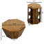 Ensemble de deux tables basses 31,5 "octogonales en bois d'hévéa naturel (seulement la table)-1714606030