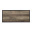 Table basse rectangulaire rustique en chêne et en noir avec une structure en métal à 1 niveau, une épaisseur de 15 mm, un bord en placage de papier pu, pour une décoration ouverte