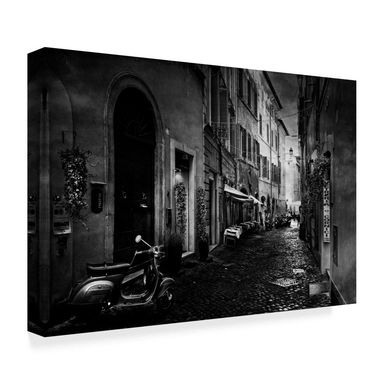 Walking Along Rome by Jose C Lobato - Print on Canvas, 12" H x 19" W x 2" D