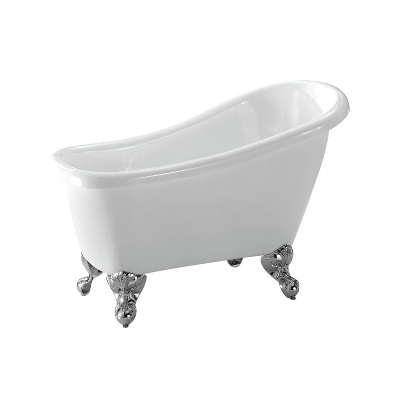 Cyrano 43.5'' x 28.5'' Soaking Acrylic Bathtub, Polished Chrome