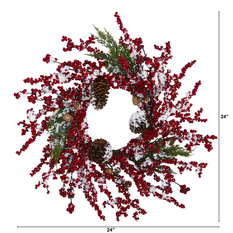 Faux Pinecones 24'' Wreath