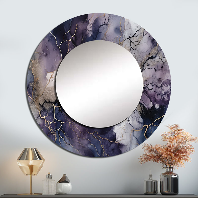 Slenska mauve et explorer la langue de la peinture III - peinture abstraite murale miroir, 23 po x 23 po
