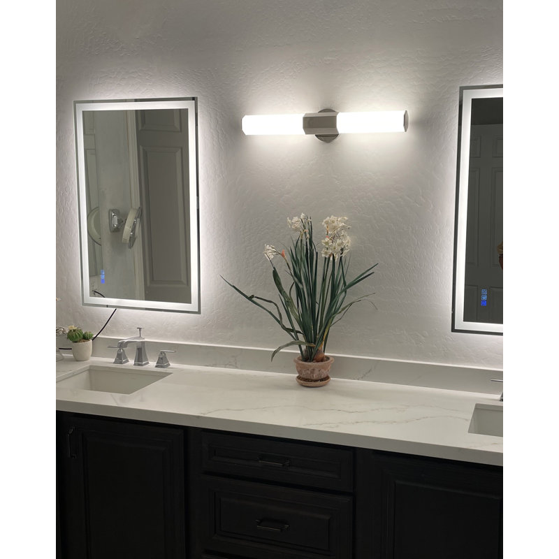 Barre d'éclairage de salle de bain 1 lumière DEL Belden, Nickel poli