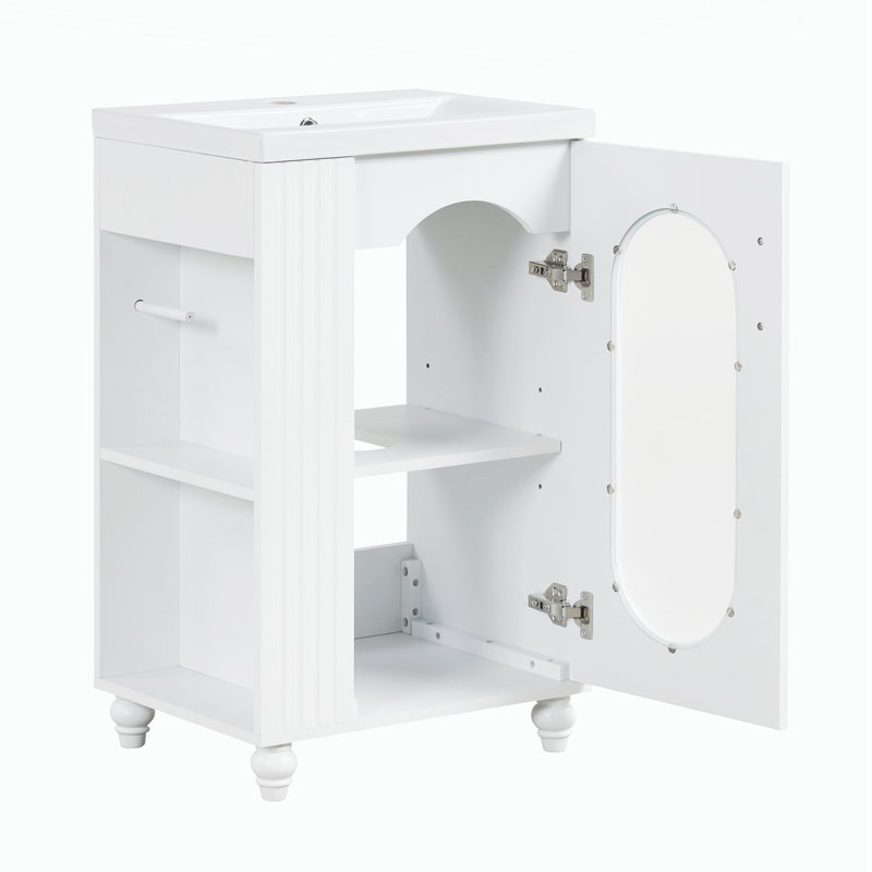 Meuble-lavabo de 20 po avec lavabo, Blanc