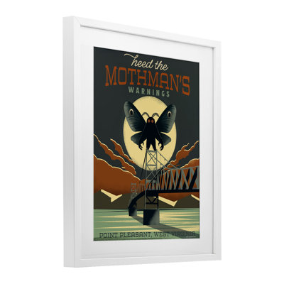 Cryptid Tourism West Virginia Framed Print Under Glass, design by Omar Escalante