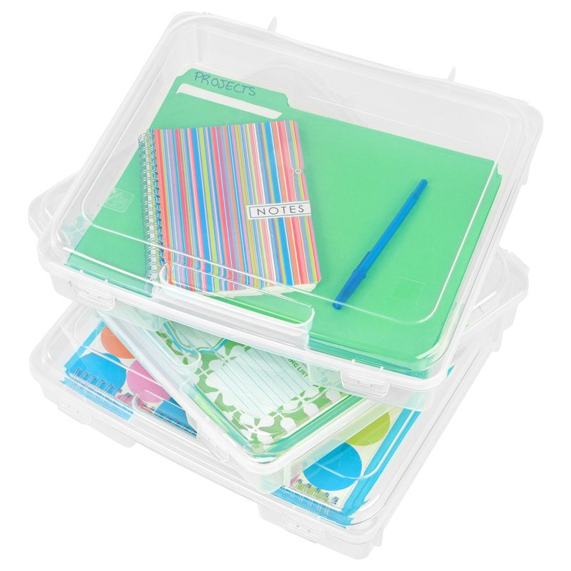 Clear Slim Stackable Lidded Project Case
