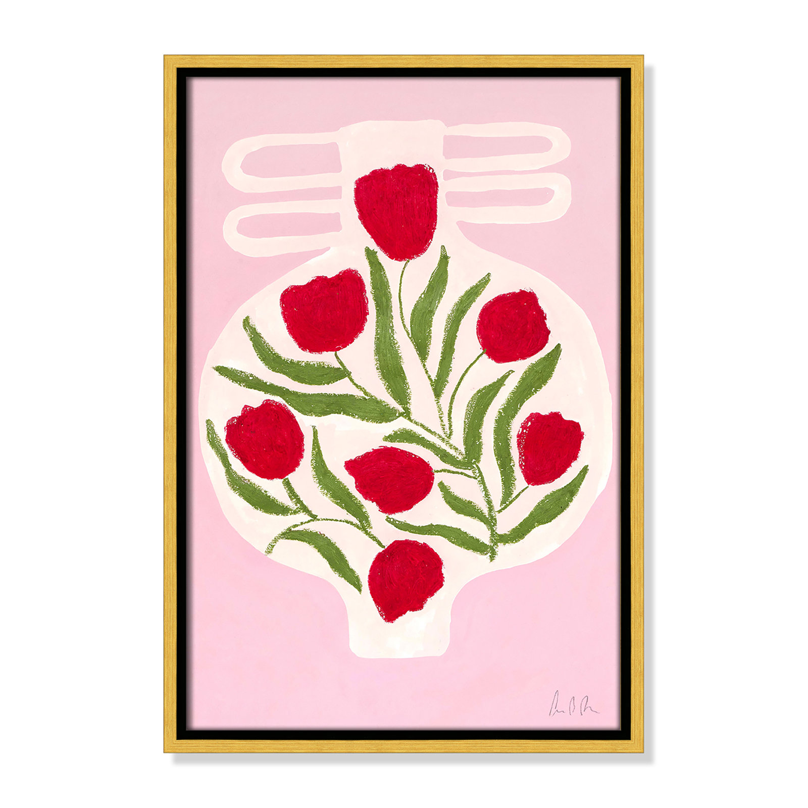 Vase No. 02 Print by Camilla Bergqvist, 19.5" H x 13.5" W, Gold