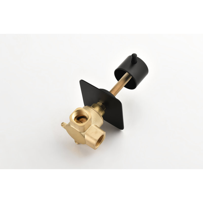 Valve de douche 3/4 "en métal coulé à contrôle de volume - Laiton, finition noir mat, réglable, haut débit, conception
