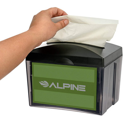 Commercial Interfold Tabletop Restaurant Napkin Dispenser with Advertisement Space