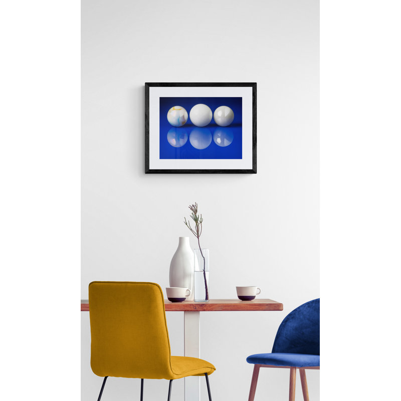 Marbles Print by Philippe Monthoux, Black Framed Canvas, 24" H x 32" W