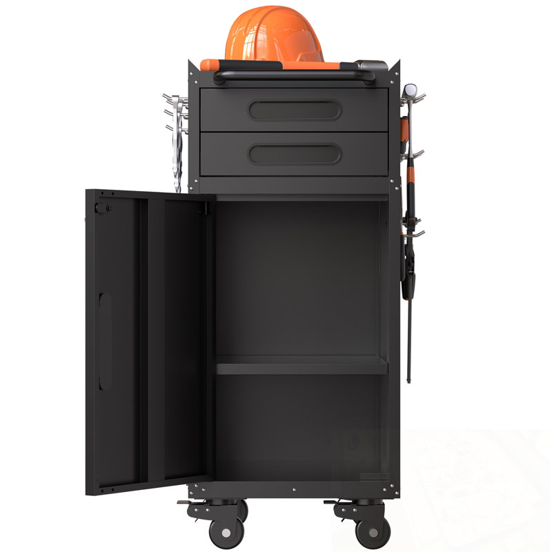 Armoire de rangement en métal avec porte verrouillable et 2 tiroirs