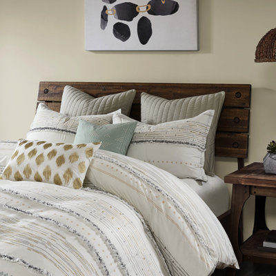 Housse de couette en coton grand format avec garnitures - look moderne pour chambre à coucher contemporaine