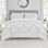DESIGN STUDIO Scallop Ruffle White Garment Washed Soft Solid Quilt Set