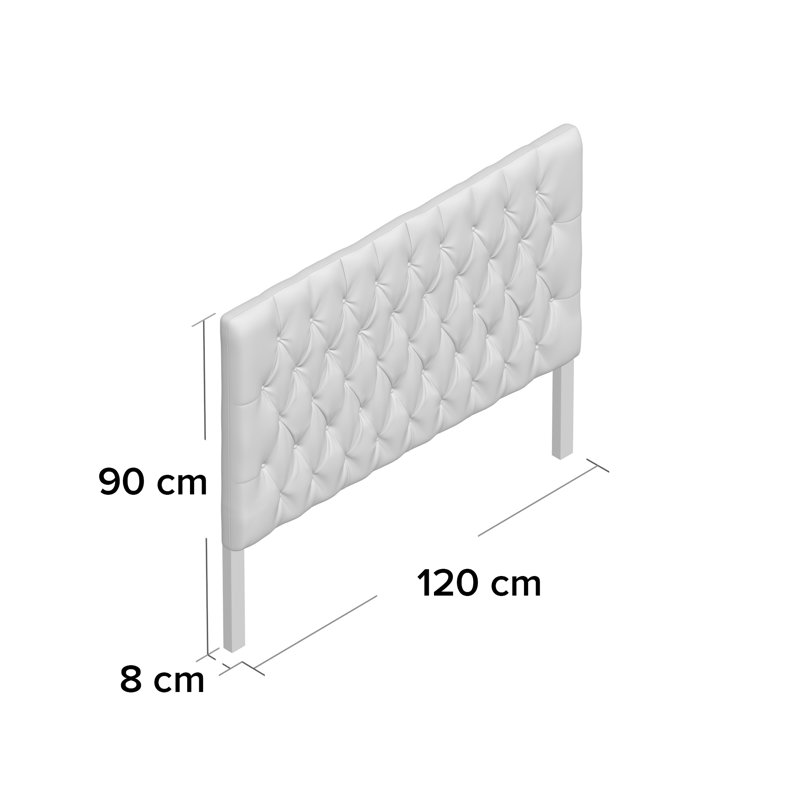 Iruela Upholstered Velvet Panel Headboard, Small Double (4')