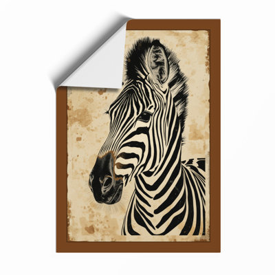 Zebra Study Japandi - Framed Print