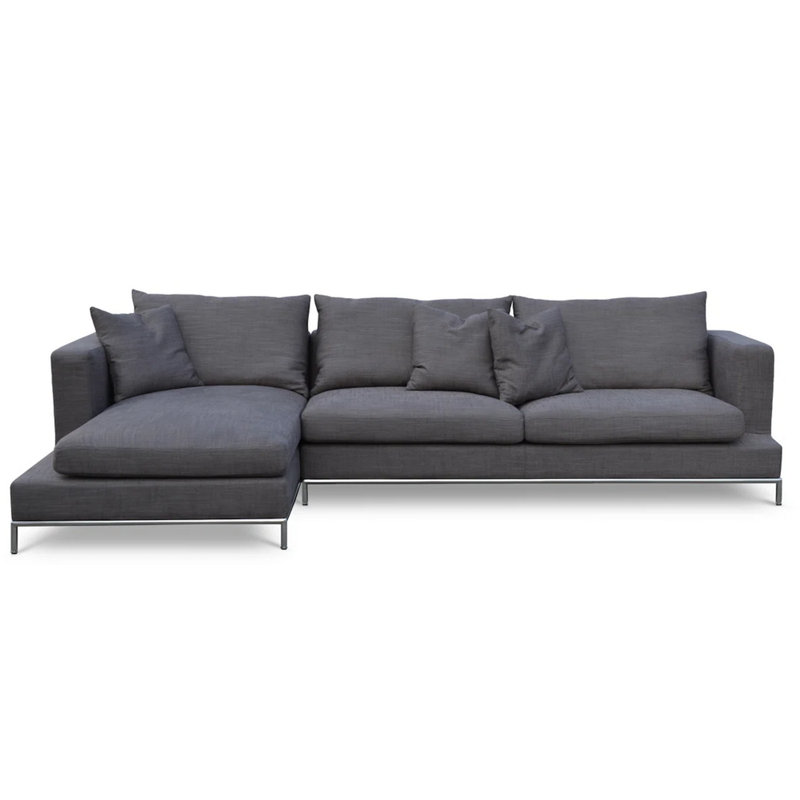 Simena 122" Wide Sectional, Gray Brown, Right Hand Facing