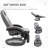 PU Recliner Armchair With Footrest, Headrest, And Round Steel/Wood Base For Comfort And Style