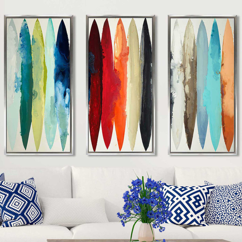 Reproduction d’art sur toile avec cadre flottant 3 pièces, H 33,5 po x l 52,5 po x P 2 po