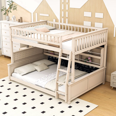 Bunk Bed with Lights, Pegboard Panel and Storage Shelf