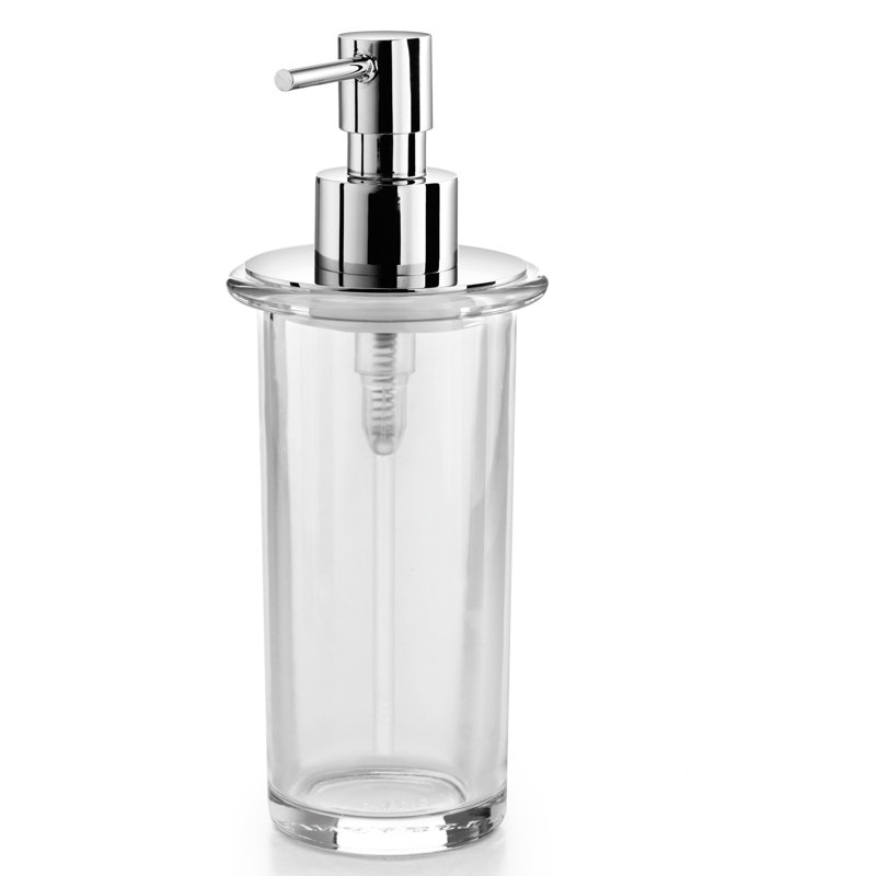 Distributeur de savon Saon, Chrome poli / verre transparent