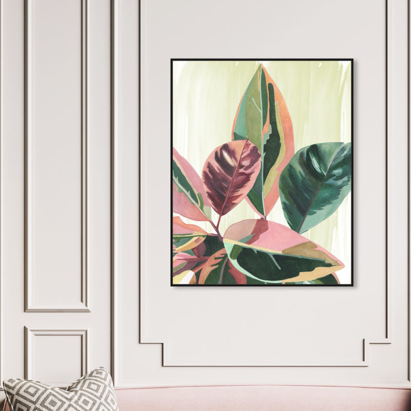 Green inspo II - Impression sur toile, Toile avec cadre flottant noir, H 46 po x l 37 po x P 1,8 po