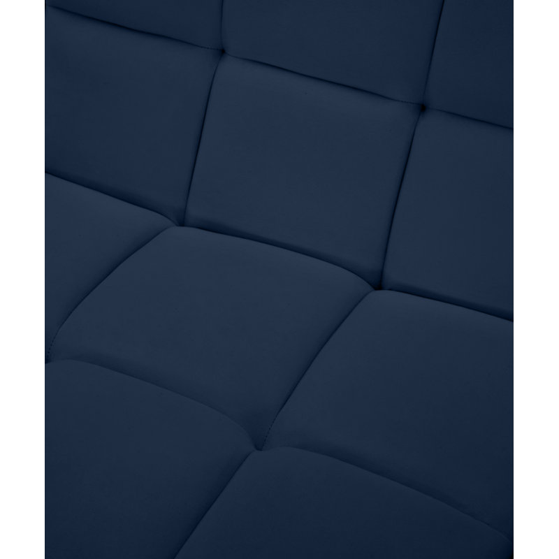 Fauteuil en velours capitonné l 34 po, Velours marine