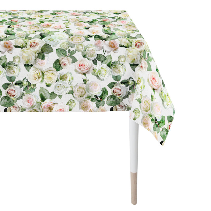 Summergarden Tablecloth, Green/Light Yellow/Light Pink