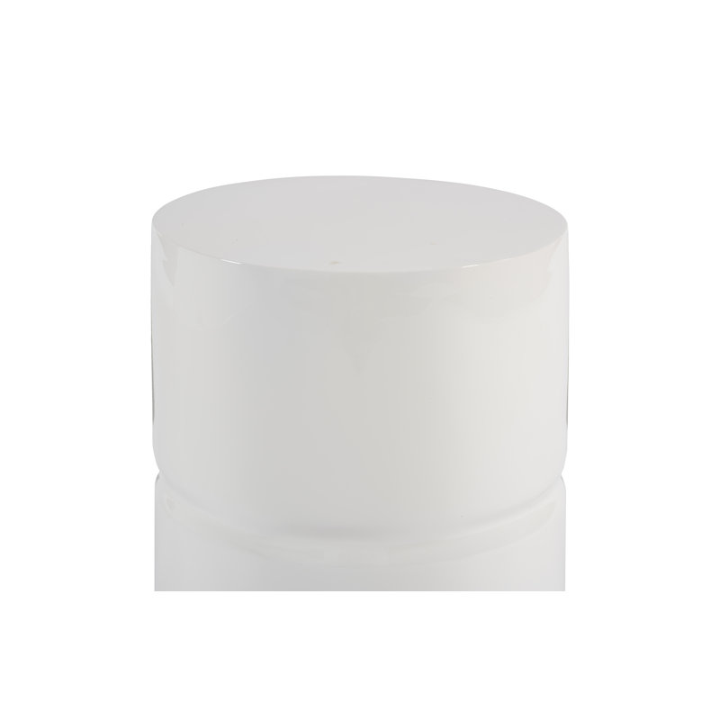 Contemporary White Composite Outdoor Accent Stool, 13"x17"