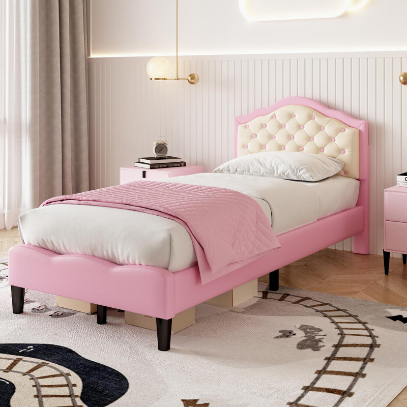 Anzavia Upholstered Leather Bed, 92 x 199.5 cm