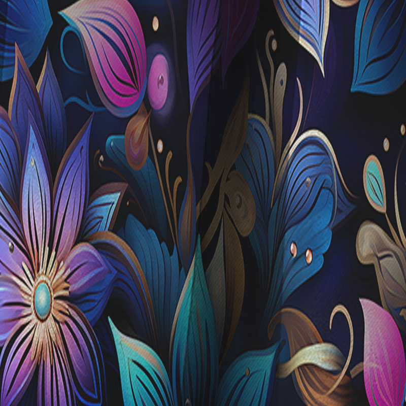 Motif marocain Boho motif II - rideau floral - rideau occultant floral - 1 panneaux, L 52 po x L 120 po