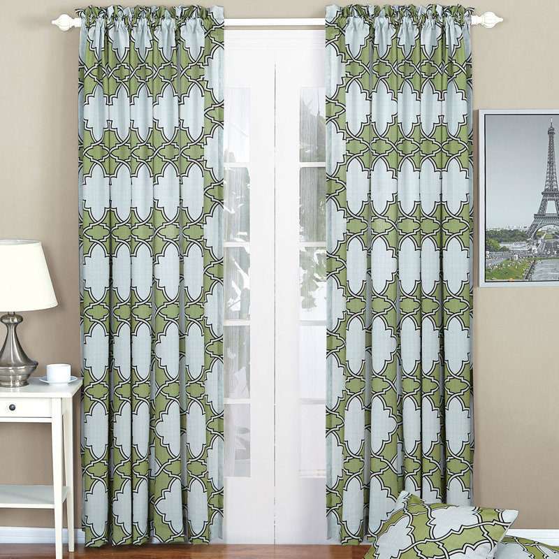 Semi Sheer Curtain Pair, Mosstone, 177.8cm W x 213.4cm L