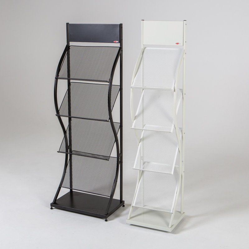 Metal Free Standing Magazine Rack, Black