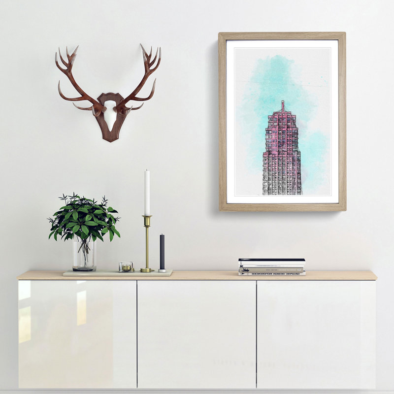 Sketching the Architecture Vol.65 - Picture Frame Drawing Print, 48cm H x 36cm W x 2cm D, Oak Framed