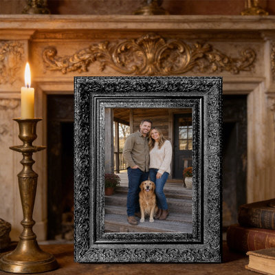 Cadre photo mural noir 1 pièce 5 "x 7" avec protection photo
