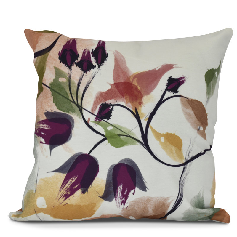 Goals, Gourds, And Gatherings Floral Reversible Throw Pillow, 26" H x 26" W, Red