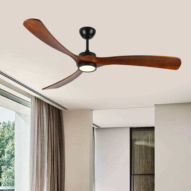 72 Inch Wood Ceiling Fan With  Light, Low Profile Ceiling Fan  With Remote Control,Noiseless Reversible Dc Motor With Timer
