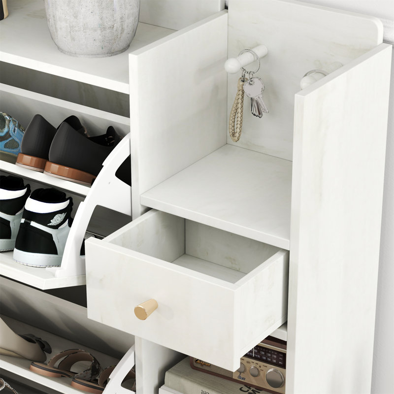 Armoire à chaussures de style bohémien, Blanc antique