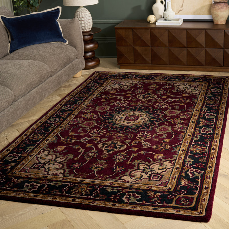 Mcauliffe Hand Tufted Wool Oriental Rug, Rectangle 5' x 8'