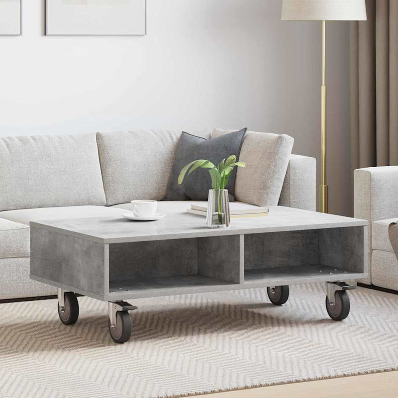 Coffee Table with Storage, Concrete Grey