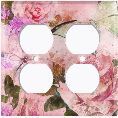 Patterned 2 - Gang Duplex Outlet Standard Wall Plate