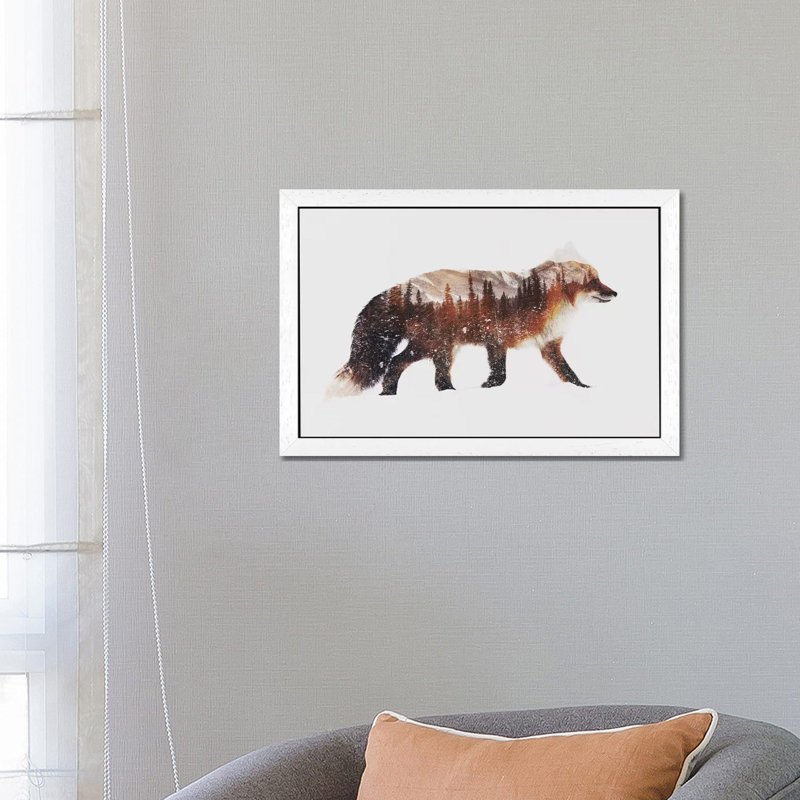 Arctic Red Fox by Andreas Lie - Floater Frame Print on Canvas, 101.6 cm H x 66.04 cm W, White Framed
