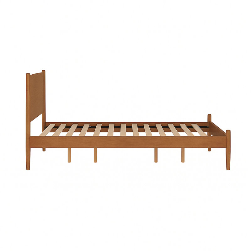 Lit plateforme Mid-Century, Grand, Chêne