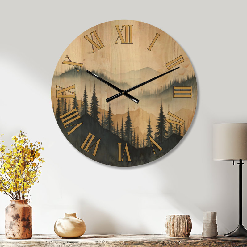 Horloge murale scandinave Golden Mist, Large