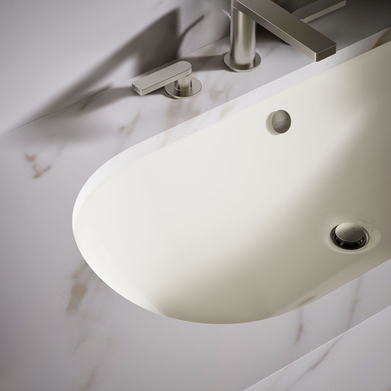 Iron Plains Metal Oval Dual Mount Bathroom Sink with Overflow, Biscuit