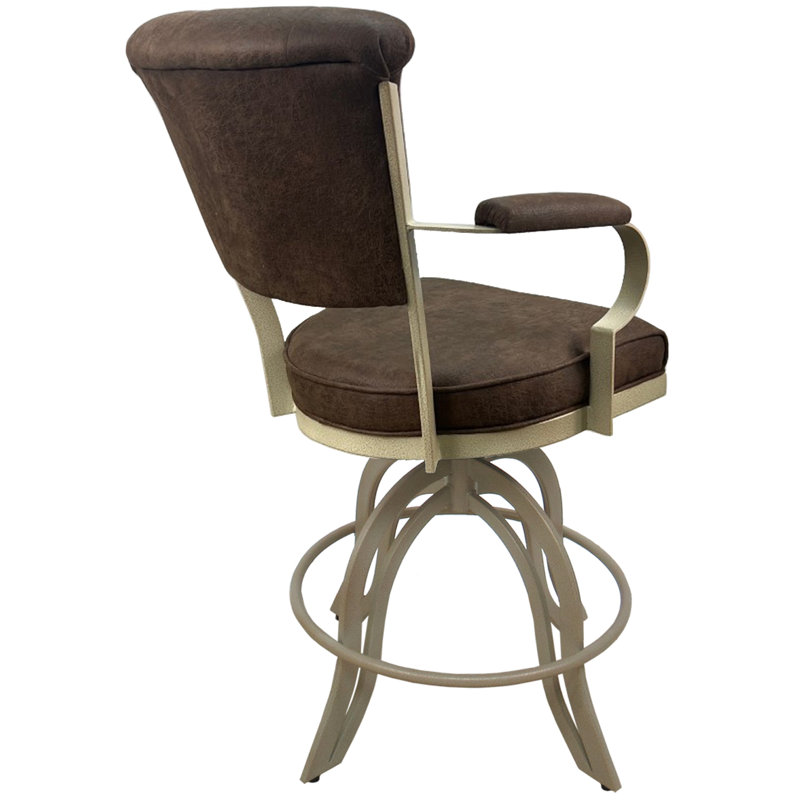 Tabouret de bar rotatif Racégal, Tabouret de comptoir (siège d'une hauteur de 26 p, Beige, Whisky