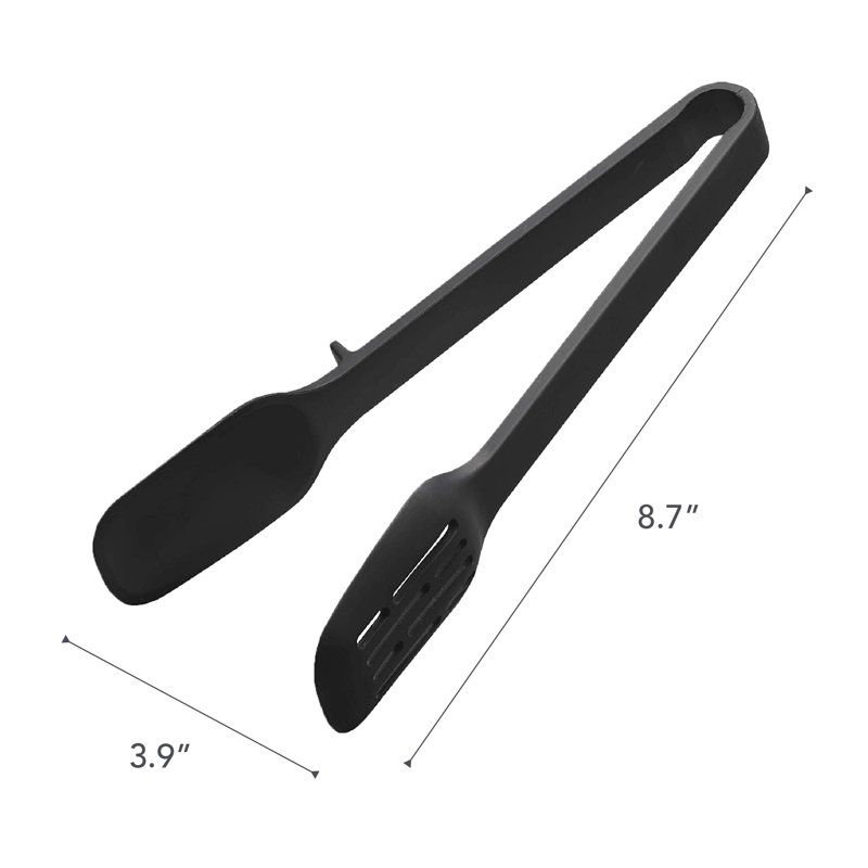 Yamazaki Home Silicone Tongs, Tongs, Silicone, Dishwasher Safe, Floating Design