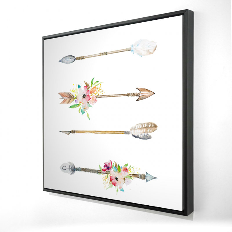 "Flèches et fleurs" sur toile
